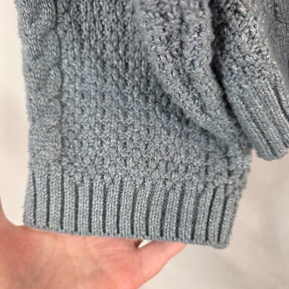 Tahari Cable Knit Crewneck Blue Sweater Women's Size Large - Picture 6 of 11